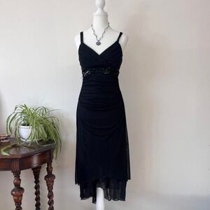 Vintage Majora Womens Y2k 90s Fairycore Whimsigoth Dress sz m Black